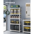 thumbnail image 4 of SONGMICS 5-Tier Storage Shelves, Load 875 kg, Garage Storage, Boltless Assembly, Adjustable Shelving Unit, for Study Shed Basement, Silver, 4 of 8