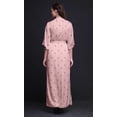 thumbnail image 4 of Bimba Rayon Leaves Block Smocked Waist Printed Gown Maxi Side Slit LadiesDress-XXX-Large, 4 of 6