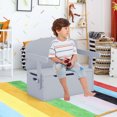 thumbnail image 2 of Costway 3-in-1 Kids Convertible Storage Bench Wood Activity Table and Chair Set Grey, 2 of 10