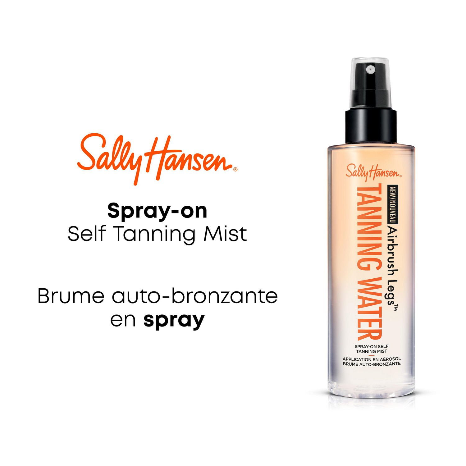Sally Hansen Eau bronzante Airbrush Legs®, résistante à l'eau & au transfert, recouvre taches, veines & cicatrices, brume autobronzante sans trace