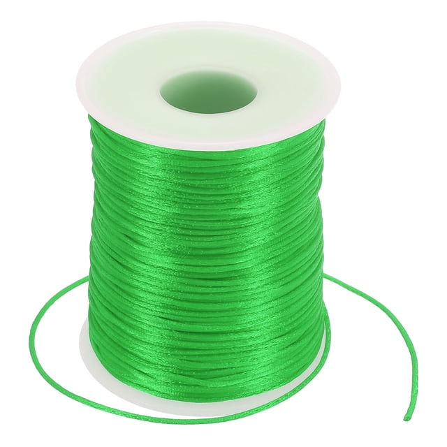 Unique Bargains 1.5mm x 109 Yard Nylon Satin Cord 1.5mm Beading String Braided Rope, Light Green
