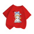 thumbnail image 3 of GDREDA Vêtements Fille Enfant Filles Mignon Graphique Col Rond Manches Courtes Tee Été Décontracté T-Shirt Mignon Filles Hauts d'Été Rouge,8-9 Ans, 3 of 5