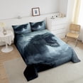 thumbnail image 4 of YST Ensemble de Couette Grand Lit Pterosaur, Ensembles de Literie Doux Imprimés Dragon Rugissant pour Lit, Ensembles de Couette de Literie 3D Roche Faune Tonnerre Enfants Adultes, Insert de Couette en Microfibre Gothique Gris Blanc, 4 of 6