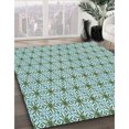 thumbnail image 3 of Ahgly Company Tapis d'Intérieur Rectangulaire Transitionnel Bleu Lagon Bleu Lavable à la Machine, 7 Pieds x 9 Pieds, 3 of 7