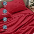 thumbnail image 4 of Bare Home Premium 1800 Collection 4-Piece Bed Sheet Set, Full-XL, Red, 4 of 10