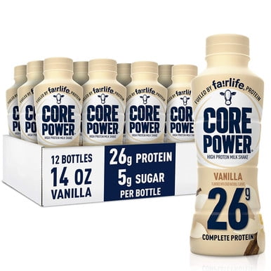 Fairlife Core Power Boisson Lactée Riche en Protéines, Vanille, 14 FL Oz (Lot de 12)