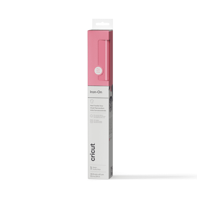 Cricut® Iron-On Rouleau de Vinyle Thermocollant Rose Mesurant 12 par 24 Pouces, Optimisé pour les machines de Découpe Cricut avec Réglages de Coupe Automatiques, Idéal pour Personnaliser T-shirts, Vestes et Sacs à Dos, et Convient à la Superposition pour Créer des Projets de Vinyle d'Artisanat Marquants.