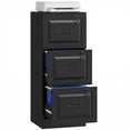 thumbnail image 1 of HOMCOM 3 Drawer File Cabinet with Lock, Vertical Filing Cabinet, Black, 1 of 10