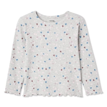 T-shirt à manches longues en tricot côtelé George pour petites filles