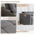 thumbnail image 3 of BIGSYY 52" Linen 3-in-1 Convertible Sleeper Sofa with Pull-Out Bed, Stepless Adjustable Backrest & Side Pocket - Light Grey, 3 of 7
