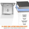 thumbnail image 3 of VEVOR Drop in Ice Chest, 20"L x 16"W x 13"H Stainless Steel Ice Cooler, Commercial Ice Bin with Hinged Cover, 40 qt Outdoor Kitchen Ice Bar, Drain-pipe and Drain Plug Included, 3 of 9