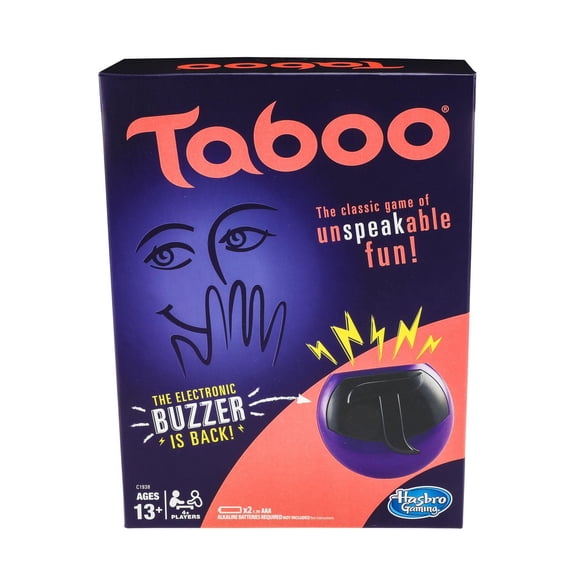 Taboo Game, Fun Party Game for Adults and Teens Ages 13+, Includes Buzzer, Game for 4 or More Players - English
