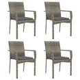 thumbnail image 2 of vidaXL 5 Piece Garden Dining Set with Cushions Black and Grey Poly Rattan, 2 of 5