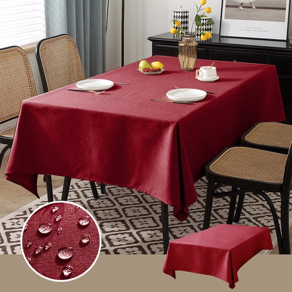 Tranfacy Décorations pour la Maison, Nappe, Nappe Scandinave, Nappe Imperméable et Anti-Huile, Nappe en Imitation Lin Couleur Unie