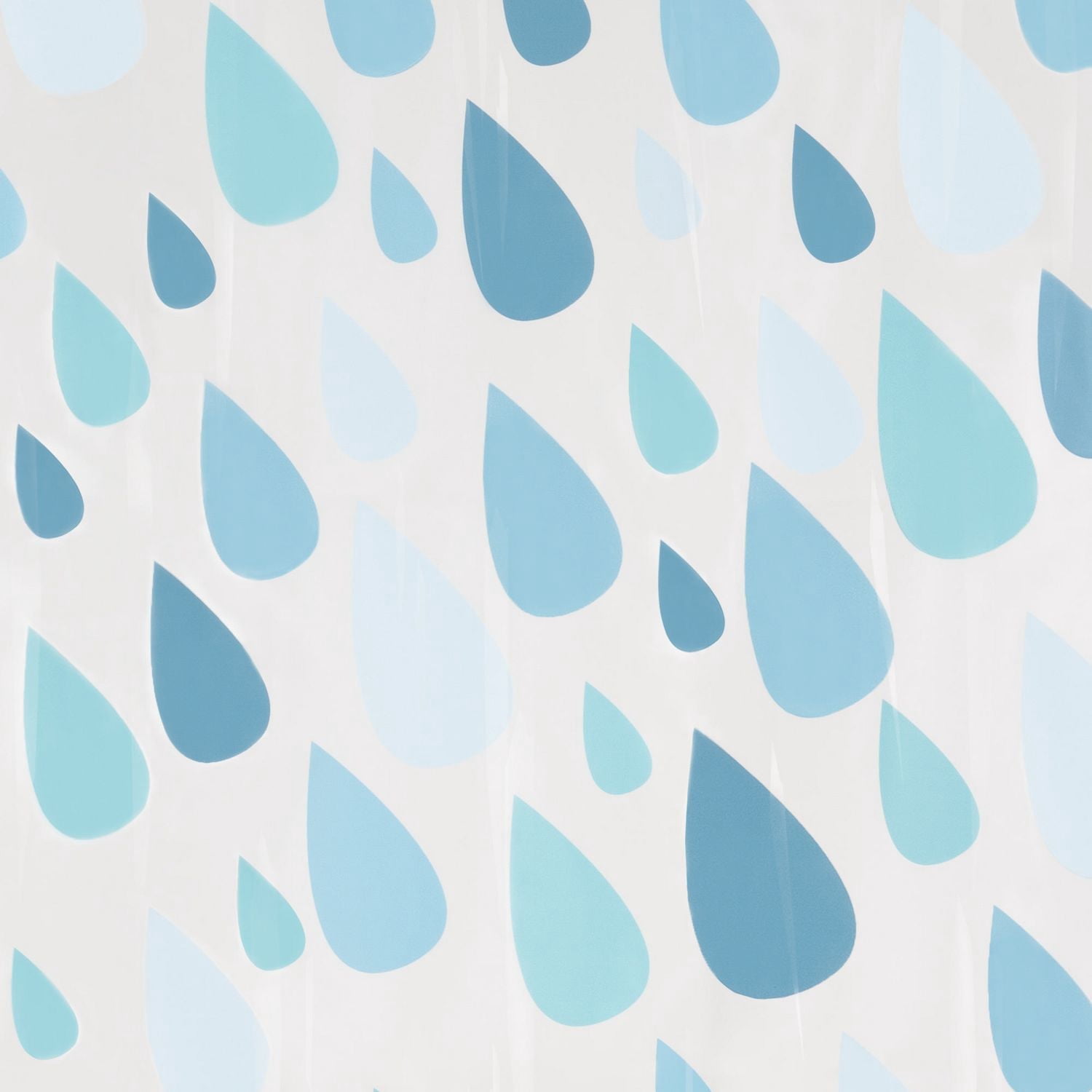 Rideau de douche en PEVA imperméable Raindrops Mainstays, 178 x 183 cm, bleu aqua