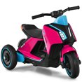 thumbnail image 1 of Gymax Moto pour Enfants à Chevaucher 6 V à Batterie, Tricycle Motorisé avec Musique et Klaxon, Rose, 1 of 10