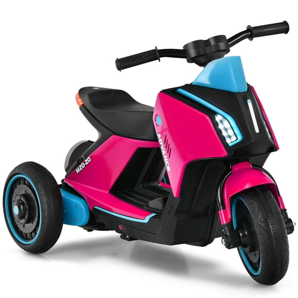 Gymax Kids Ride on Motorcycle 6V Battery Powered 3 Wheel Motorbike w/ Music Horn Pink