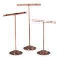 thumbnail image 1 of Transemion 3 Pieces/Set Jewelry Display Stand T-shaped Holder Bangle Headband Rack Earring Organizer Dresser Shop Showcase Bronze, 1 of 6