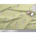 thumbnail image 3 of Soimoi Silk Fabric Carrot & Rabbit Dots Print Fabric by the Yard 42 Inch Wide, 3 of 5
