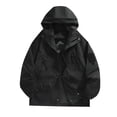 thumbnail image 1 of KIHOUT Men's Waterproof Shell Jacket Windbreaker Hooded Solid Color Rain Coat for Outdoor Hiking Climbing Traveling, 1 of 5