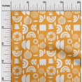 thumbnail image 2 of oneOone Tissu en Coton Flex Jaune Moutarde Abstrait pour Robe Tissu Imprimé au Mètre 40 Pouces de Large, 2 of 4