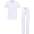 thumbnail image 1 of Adar Addition Go-Everyday Scrub Set for Men - Stylish Scrub Top & Cargo Scrub Pants - A9800 - White - 3X, 1 of 7
