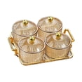 thumbnail image 4 of Plateau de Service pour Collations aux Fruits Bols de Service Contenant de Rangement pour Mariage Ambre 4 Bols, 4 of 9