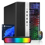 HP ProDesk 600 G4 SFF Fenêtres haute performance 11 Pro Bureau PC (Intel Core i7 Processeur/ 16GB DDR4 RAM/ 512GB NVMe SSD/ RGB Barre de son/ WIFI/ Bluetooth/ HDMI) - Rénovés