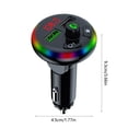 thumbnail image 3 of Danhjin Wireless Charging Bluetooth Transmitter for Car 7 Color Led Bluetooth Car Adapter With 5V3.1A Charging Handsfree Car Kit Rotatable Portable, 3 of 9