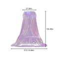 thumbnail image 3 of Princess Dome Mosquito Net Canopy for Twin Bed, Fine Mesh Insect Protection Bed Tent for Childs Crib Adult Bed – Romantic Bedroom Decor with Easy Ceiling Mount Hoop Design, 3 of 7