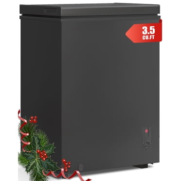 TABU Chest Freezer,3.5 Cu ft Deep Freezer,Garage Ready,Top Open Door,Black