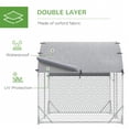 thumbnail image 3 of PawHut Galvanized Large Metal Chicken Coop Cage 9.2' x 6.2' x 6.5', 3 of 9