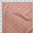 thumbnail image 3 of oneOone Polyester Lycra Fabric Fox Block Print Sewing Fabric BTY 56 Inch Wide, 3 of 4
