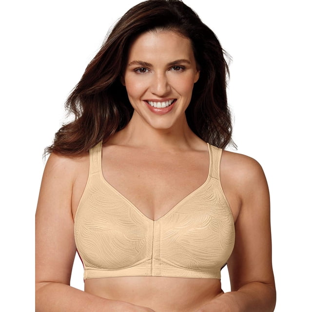 Playtex Womens 18 Hour Front Close Wirefree Back Support Posture Full Coverage Bra E525