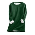 thumbnail image 1 of HKEJIAOI Chandails en Molleton pour Femmes Col Rond Uni Poids Moyen Manches Longues, 1 of 7
