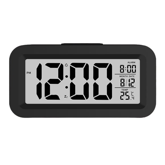 Digital LCD Alarm Clock with Calendar Thermometer for Desk Travel Office decor