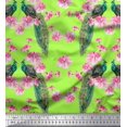 thumbnail image 1 of Soimoi Poly Georgette Fabric Floral & Peacock Bird Print Sewing Fabric Yard 52 Inch Wide, 1 of 3