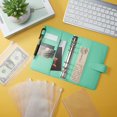 thumbnail image 4 of PU Leather Notebook Binder Budget Planner Binder Cover with 12 Pieces Binder Pocket Personal Cash Budget Envelopes System 6 Hole Binder Zipper Folder(Green), 4 of 7
