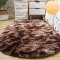 thumbnail image 1 of Hxlamzoo Fluffy Oval Area Rug, Soft Tie Dye Rug, Shaggy Colorful Rug, for Bedroom, Living Room, Teen Dorm, Baby Nursery, 11 Colors & 3 Sizes, 1 of 6