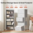 thumbnail image 2 of GUNAITO Commode Haute pour Chambre avec 5 Tiroirs Commode Bac de Rangement en Tissu Blanc, 2 of 10