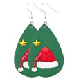 thumbnail image 1 of Christmas Faux Leather Earrings Santa Xmas Tree Snowman Earrings Dangle Earrings, 1 of 10