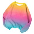 thumbnail image 1 of Annhoo Chandails en Molleton d'Automne pour Femmes Manches Longues Col Rond Pull Chemises Mode Dégradé Blouses, 1 of 4