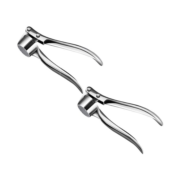 Oleegame 2PC Kitchen Garlic Crusher Multi Functional Manual Garlic Peeling Garlic Garlic Paste Garlic Garlic Clip Cutting Garlic Silver