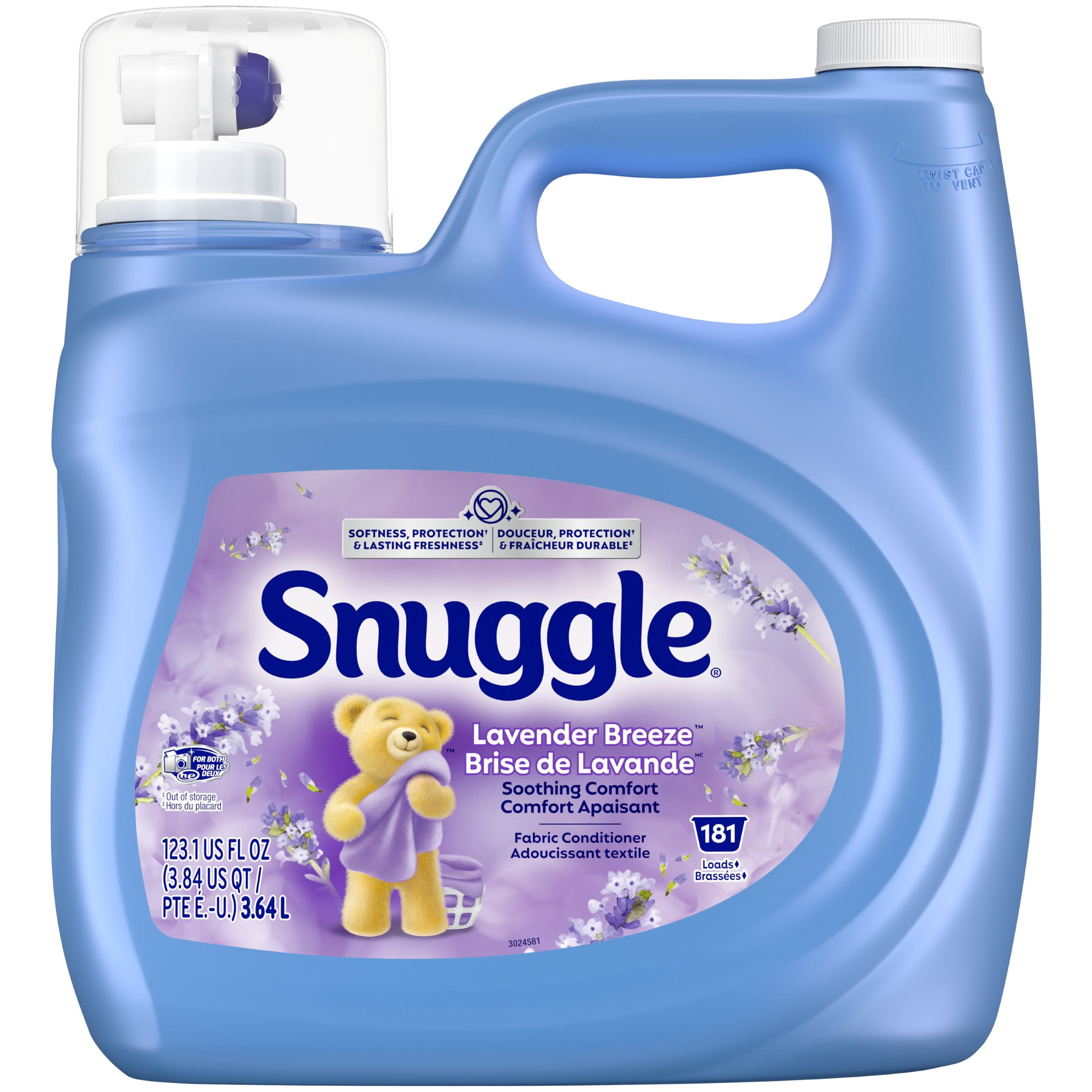 Assouplissant liquide Snuggle Brise de lavande Confort apaisant, 3,64 litres, 181 brassées