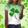 thumbnail image 2 of FAIWAD T-Shirts pour Femmes Grande Taille T-Shirt Vert de la Saint-Patrick Décontracté Col Rond Hauts Graphiques Trèfle, 2 of 3
