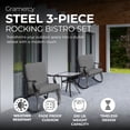 thumbnail image 3 of Four Seasons Courtyard Gramercy Steel 3 Piece Rocking Bistro Set, Gray, 3 of 8