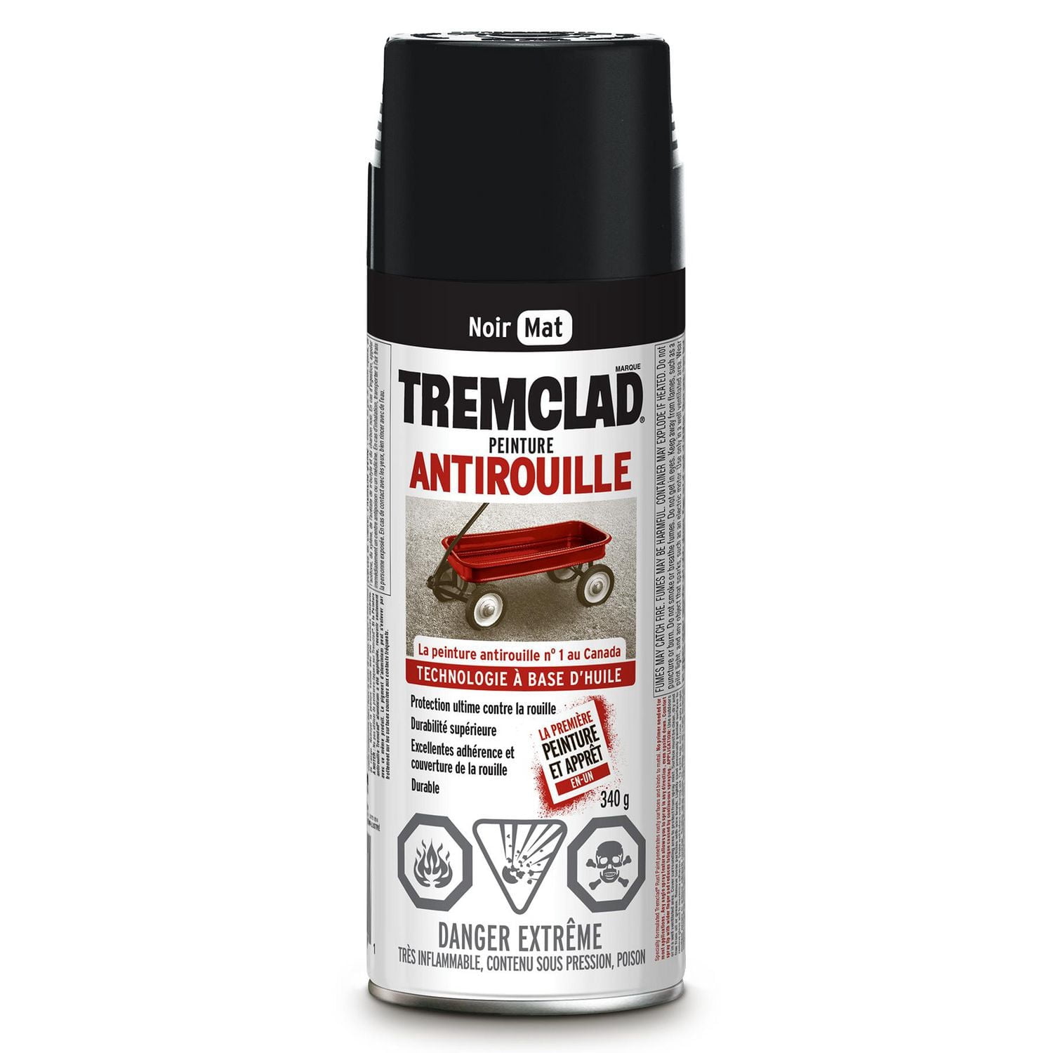Peinture antirouille à l'huile Rust-Oleum Tremclad en noir mat 340g