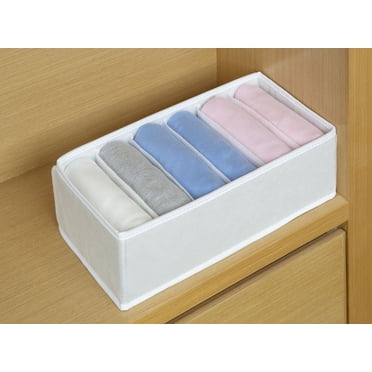 Mainstays Underwear Drawer Organizer Dividers for adult,6 Cells Collapsible Cabinet Closet Storage Boxes for Clothes, Socks, Lingerie, Underwear Etc.