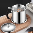 thumbnail image 1 of Contenant de Graisse de Bacon avec Passoire, Boîte de Rangement d'Huile de Cuisson en Acier Inoxydable, 1 of 4