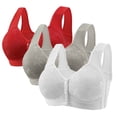thumbnail image 1 of Yanlir 3PCS Bras for Women's No Underwire Wireless Bras Front Button Design Push Up Full Coverage Adjustable Straps U Shaped Back Comfortable Everyday Bra(White#2,S), 1 of 3